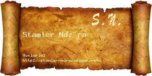 Stamler Nóra névjegykártya